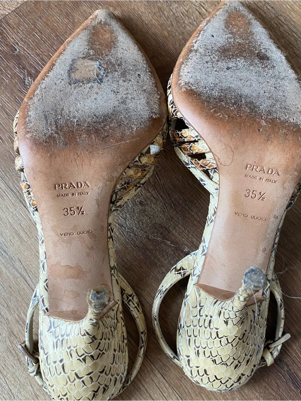 Prada Women's Beige Slingback Heels